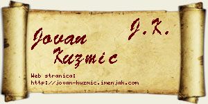 Jovan Kuzmić vizit kartica